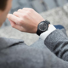 Load image into Gallery viewer, MERIDIAN LEATHER 38MM SILVER NAVY