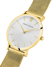 Load image into Gallery viewer, Sloan Guilloche Milanese 40mm Gold White
