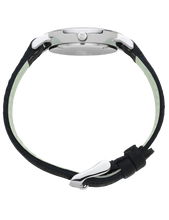 Load image into Gallery viewer, Jette Lugano Leather 33mm Silver Black
