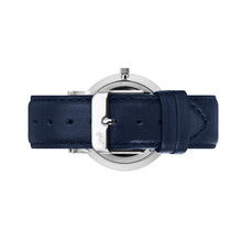 Load image into Gallery viewer, Solaris Lugano Leather 38mm Silver Navy
